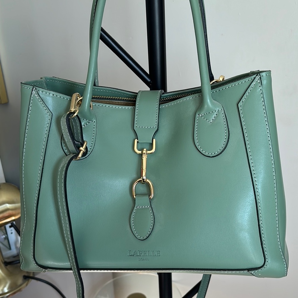 Genuine leather Green Tote from Rome Italy